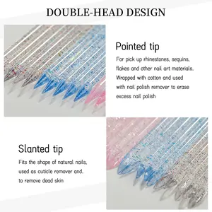 105pcs nail art crystal dot drill rod nail art rod acrylic tag double headed dead skin push double headed dot flower rod dot drill rod