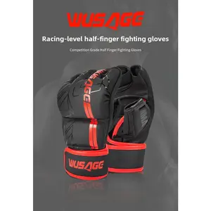 UFCMMA Adult half-finger gloves, fighting gloves, mixed martial arts Sanda actual combat training, five-finger sandbag gloves Boxing Equipment
