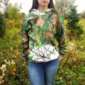 Women's Hooded Camo Sweatshirt Orange