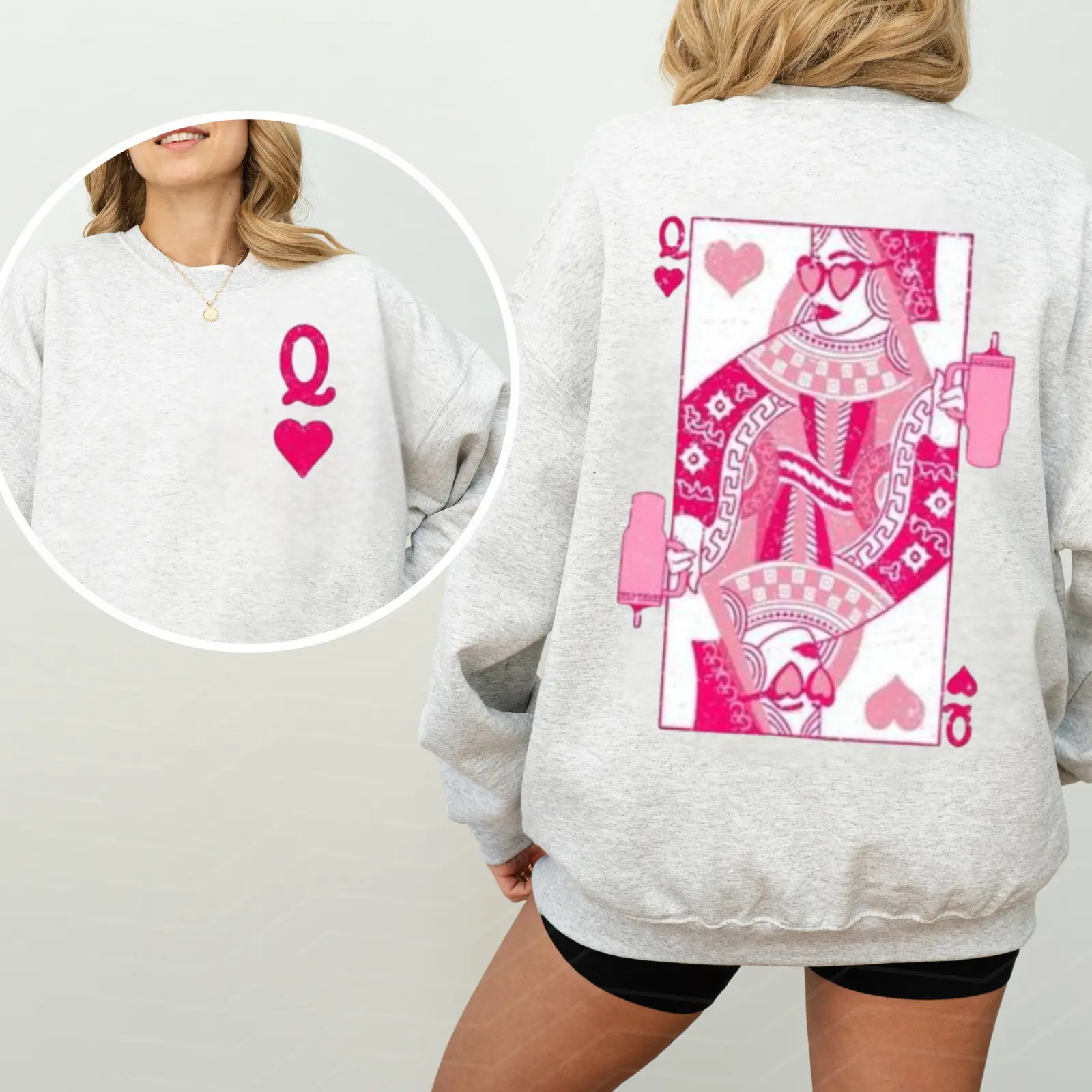 Queen of Hearts Sweatshirt, Cards Shirt, Games Shirt, Valentine's Day Sweatshirt