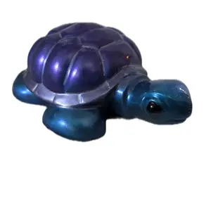 Blue and Purple Tortoise Decorative Sculpture, Home Decor Ornaments, Specialty Statue for Home Supplies
