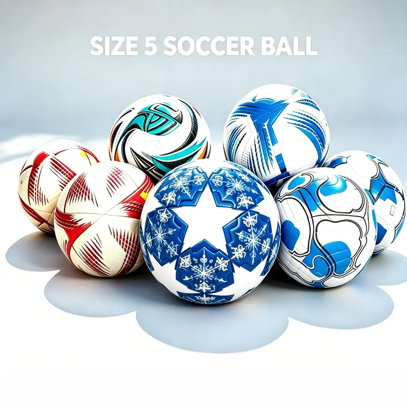 Standard Size 5 Soccer Ball , football ball ,Professional Outdoors Sports Match Balls, Training Seamless Design Football, HighQuality ,Football training ball , Curve shot Indoor soccer ball Youth training, soccer fan accessory, winning soccer gear
