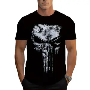 Black Skull Print Graphic Tee Pure Cotton Casual Streetwear Parties Daily Outings Geometric Pattern Fans Unisex Men Women Lightweight Comfort Lovers Halloween Christmas Gift