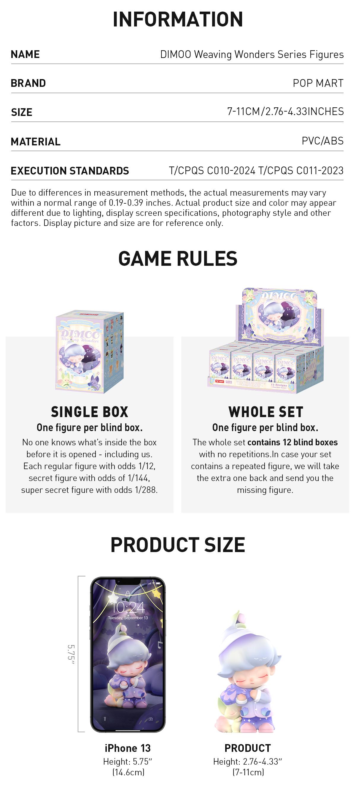 POP MART DIMOO Weaving Wonders Series Figures, Blind Box POP MART DIMOO Weaving Wonders Series Figures, Blind Box