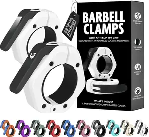Barbell Clips 2" (Pair) - Quick Release Olympic Barbell Clamps with Anti Slip TPR Lining - Barbell Collars for Secure Weightlifting & Powerlifting - Weight Clips for Bars at Home or Gym
