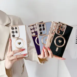 Compatible with Galaxy S25/s24/s23 Tongyan heart-shaped electroplated phone case hn224-04