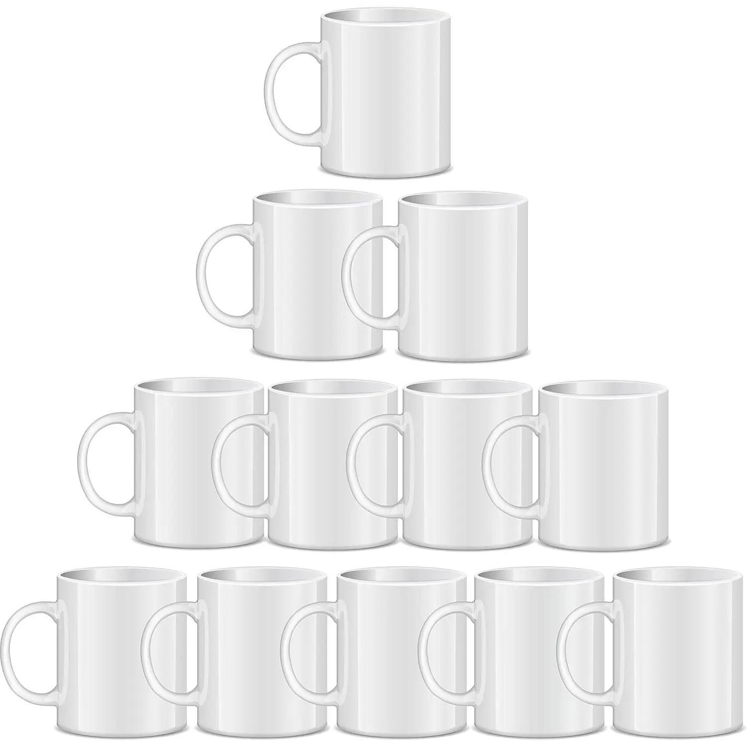 Sublimation Mugs Blank, 11oz Sublimation Coffee mugs, White Coated Ceramic Cup, Mug Sets - Set of 12