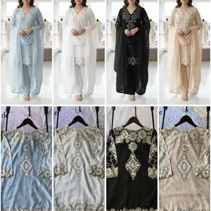 EID EXCLUSIVE AND TRENDY FOR WEDDING SEASON OUR SEQUENCE EMBROIDERY WORKED TOP, PLAZZO AND DUPATTA