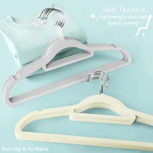 Extra Thick Plastic Clothes Hangers with Liquid Silicone Touch Paint, Non-Slip Seamless Rubber Paint Coat Hangers for Wardrobe Storage