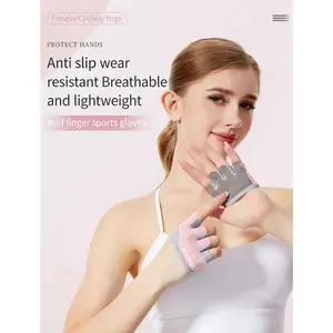 Yoga and Pilates gloves; non-slip, callus-preventing four-finger fitness gloves; professional gloves for pull-ups, dumbbell lifting, weightlifting, cycling and fitness; unisex short-fit micro-fitness gloves; suitable for weightlifting, the gym and cross-t