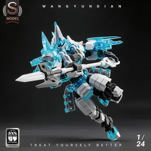 Cyber Shadow Warrior Mech Figure, 1/18 Scale Snow Shadow Ninja High-Action Collectible Model, Ice Warrior Pose, Premium Desktop Decor Gift