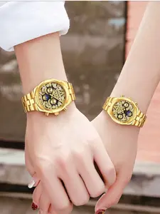 Fashion Luxury Couple Watch Set, Elegant Steel Band Matching Wristwatches, Waterproof Luminous, Ideal Gift for Couples