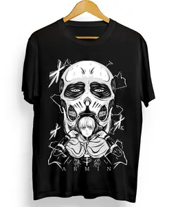 Armin Arlelt T-shirt Attack On Titan SNK Horror Anime Gift Black Shirt All Size Cotton Fabric horror shirts