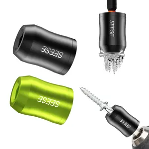 SEESE 2 Pcs Strong Magnetic Screw Ring, 1/4 Inch/ 6.35 mm Universal Magnetic Screw Ring Bit for Hex Screwdriver and Power Bits Screwring Powerbits