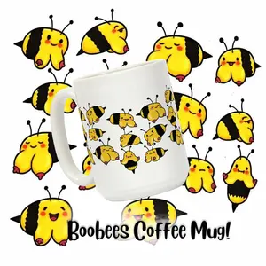 I Love Boobees Mug 11 oz or 15 oz Ceramic Dishwasher & Microwave Safe with Large Handles and Vibrant Dual-Sided Print