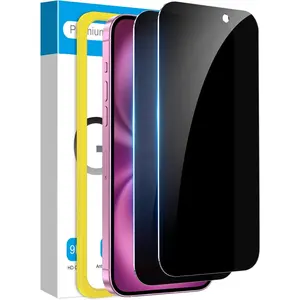 2 Pack Compatible for  15/ 16  Screen Protector, Anti Spy Private Case Friendly Anti-Scratch 9H Hardness Tempered Glass