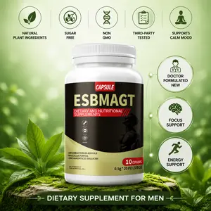 ESBMAGT Men's Adult Herbal Dietary Supplement Capsules - Natural Plant-Based, Non-GMO, with Mangosteen, Gymnema, Centella Asiatica, Supports Joint Health, Blood Sugar Regulation, Metabolism, Energy & Focus Fitness Edible