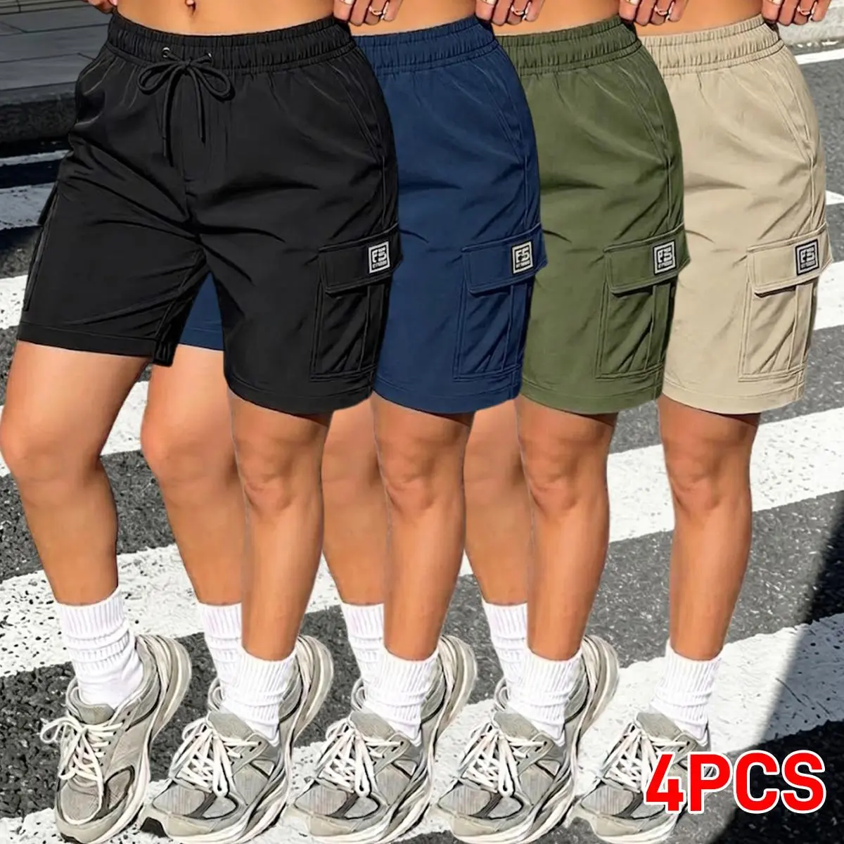 Black + Dark Blue + Army Green + Khaki