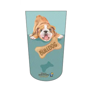 Amputee Sock "Bulldog and Floating Bone V1", Prosthetic Limb Sock, 3ply Stump Sock