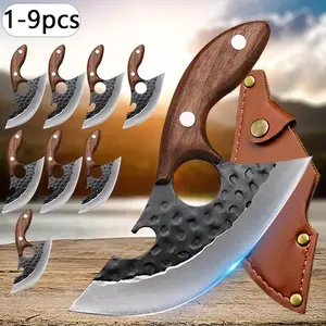 1-9PCS Stainless Steel Knife Professional Chef Knife Multipurpose Utility Knife Sharp Beef Knife Outdoor Camping Knife Unique