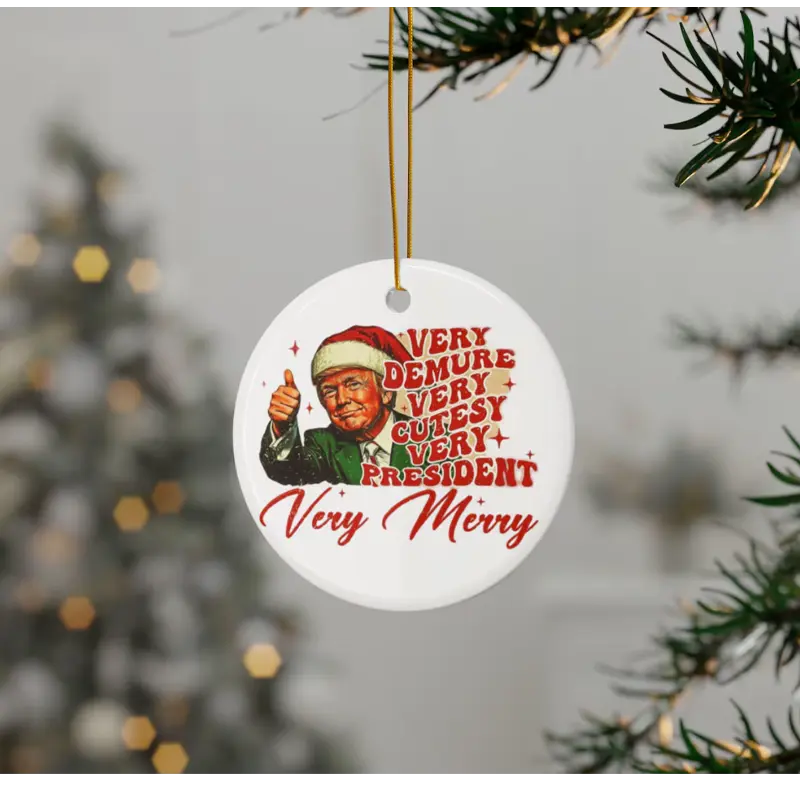 Christmas Trump Ornament, MAGA Santa Trump Ornament, President Trump 2024 Ornament, Funny Santa Claus Ornament, Trump MAGA Ornament