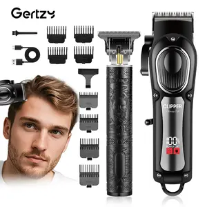 Two-Piece Men's Hair Clipper Beard Trimmer Set Haircut Kits - Gift for Men Him Friends - Father's Day Christmas Birthday Present - Rechargeable with Battery % Display - Close Shave Personal Groomer - Cordless Trimmers