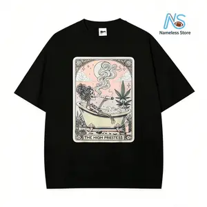 Quick Delivery Tarot Card The High Priestess Mystic Humorous Skeleton Costume T-Shirt for Men and Women