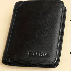 Men’s Top Layer Leather Trifold Wallet With ID Window RFID Blocking