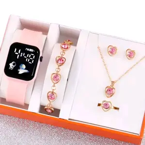 Bagsmart Tote Bag with Digital Clock, Pink Strap & Gold Chain, Versatile and Stylish Design