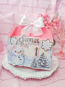 Pink Winter Wonderland Favor Boxes 12pcs. - Personalized