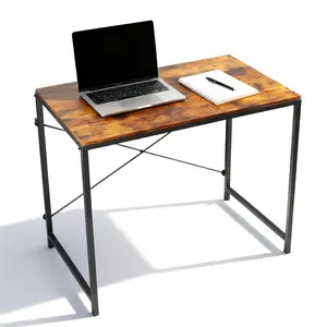 32 Inch Small Computer Office Desk Modern Simple Style Writing Study Work Table for Home Bedroom - Rustic Brown