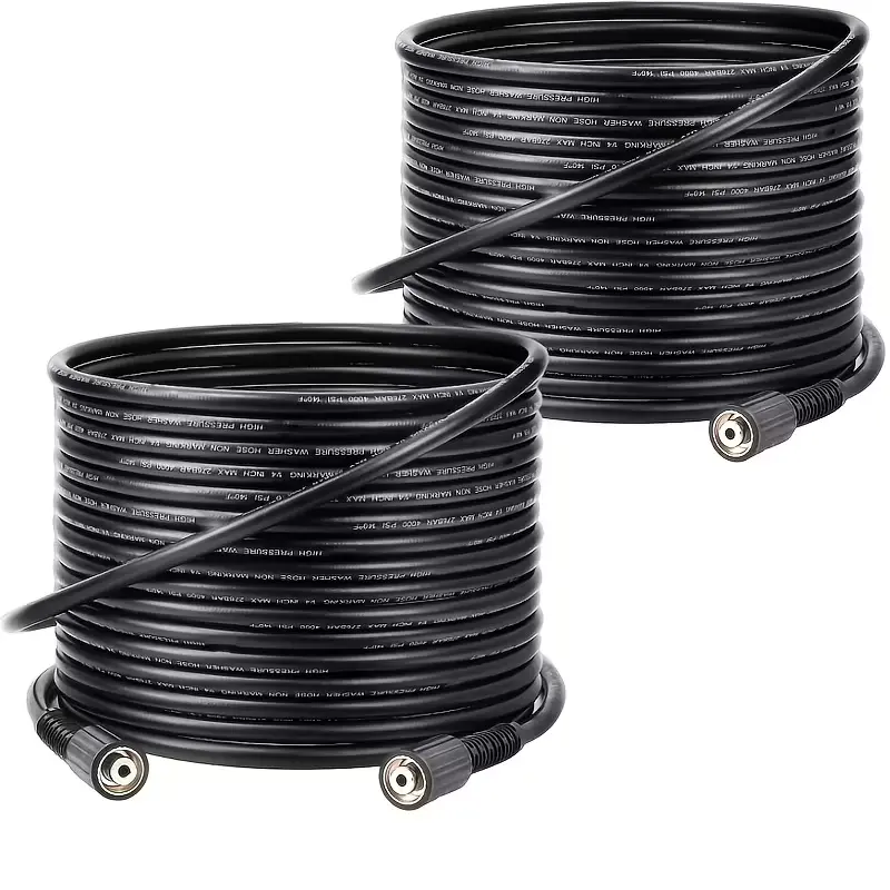 High-Pressure Cleaning Hose (20ft/50ft), 5800PSI Black Seamless Durable Rubber Hose, 22mm Inner Thread Diameter, for Cleaning, Forestry Operations Lawn Tractor rust proof