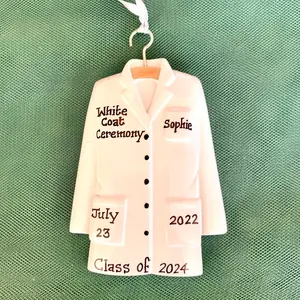 Personalized White Lab Coat Ceremony Christmas Ornament - RN -DR -BSN