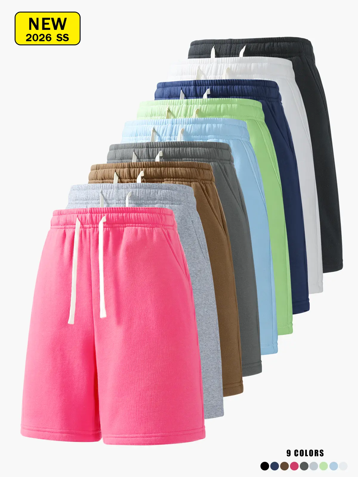 Men’s summer casual athletic shorts, loose straight cut, comfortable and breathable, suitable for running, fitness, training, and other outdoor activities.