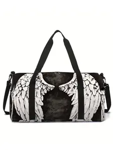 Angel Wings Pattern Print Large-Capacity Travel Duffel Bag, Portable Handheld Storage Bag, Travel Bags