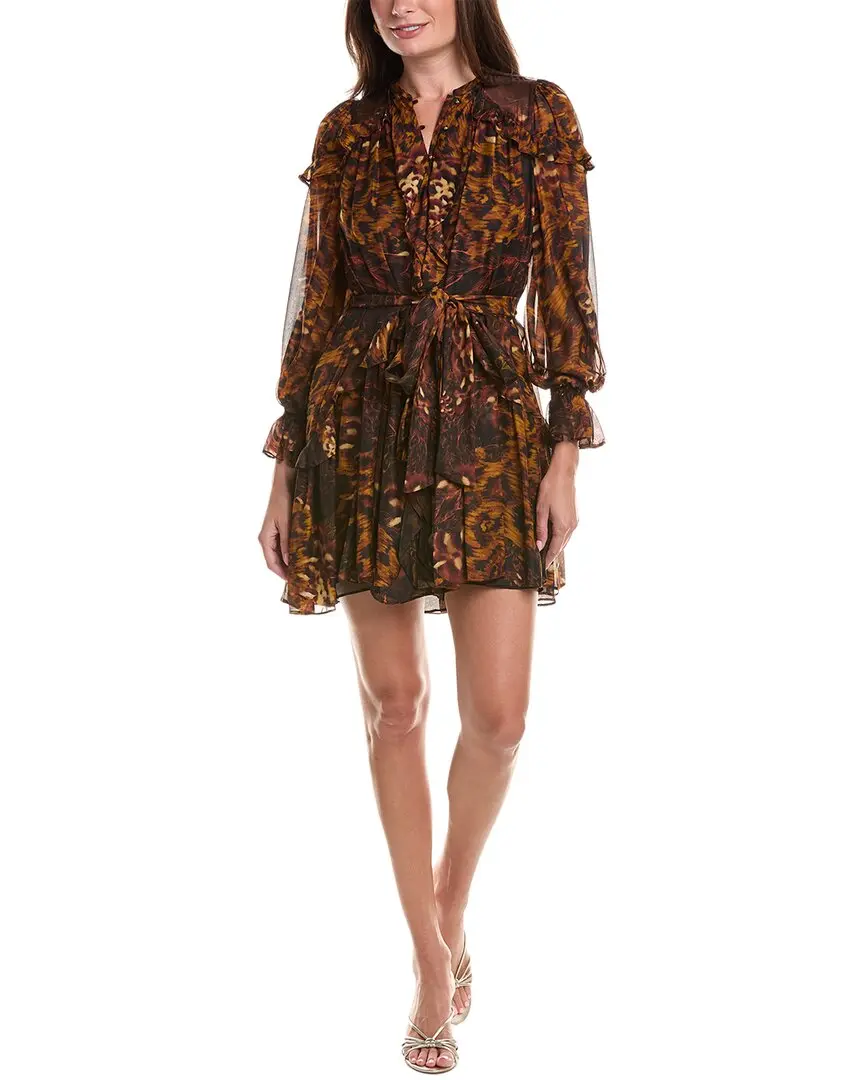 Marchesa Notte Silk-Blend Mini Dress