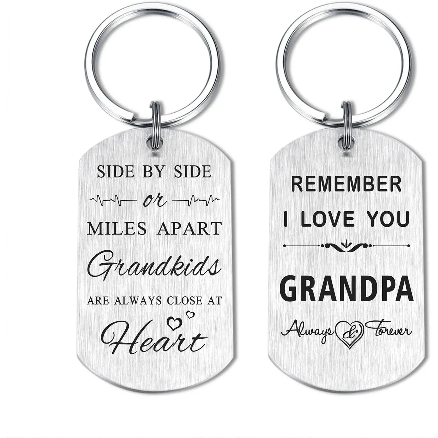 Fathers Day Grandpa Gifts, Grandpa Birthday Keychain from Granddaughter Grandson, I Love You Grandfather Hero