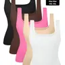 Plus Size Women's Tummy Control Shapewear Tank Tops, Seamless Square Neck Compression Tops, Body Sculpting Compression, Slimming Body Shapewear, Fitted Shapewear Garment, Solid Backless Shaper, Tummy Control Shapers Black Friday