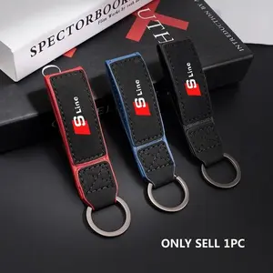 Suede Leather Car Keychain Keyring Holder Pendant For Audi Sline A6 C5 C6 C7 C8 A4 B5 B6 B7 B8 B9 S3 S4 S5 Q3 8U Q5 8R Accessories