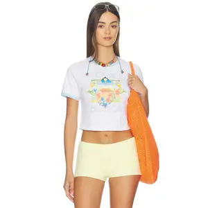 Casablanca Ringer Baby Tee in Tennis Landscape