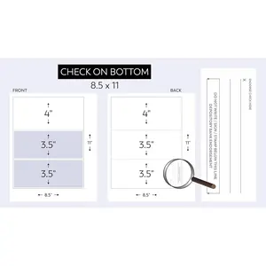 Business Voucher Check Stock - Computer Laser Checks - 500 Sheets, Check on Bottom, Brown Diamond