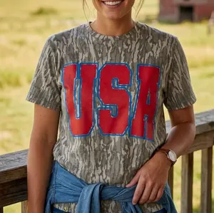 USA Mossy Oak Camo Shirt, Patriotic USA Graphic Tee, Vintage Camouflage T Shirt, 4th Of July Shirt, Americana Outdoor Apparel
