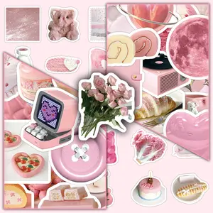 100-Piece Pink Paradise Sticker Set - Kawaii Doodle Decals for Journals & DIY Crafts