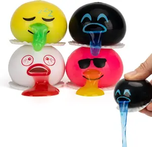 4-PCS Puking Sucking Stress Relief Balls,Vomiting Egg Squeeze Toy,Funny Slime Vomiting Toys,Novelty Fidget Toy for Easter Baskets Gifts for Kids Adults.