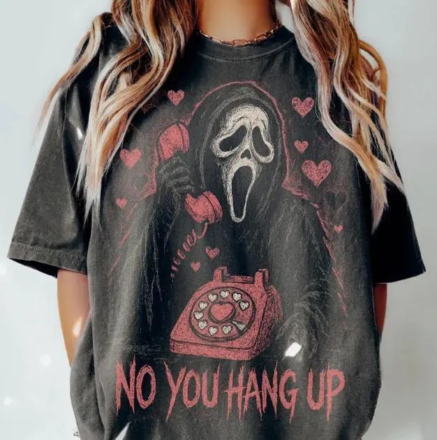 Ghostface No You Hang Up Shirt, Pink Ghostface Shirt, Horror Movie T-shirt