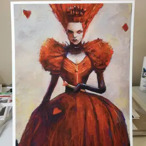 The Red Queen - Dark Fantasy Pastel Portrait | 11x14" Giclée Art Print | Alice in Wonderland Inspired Art | Gothic Decor
