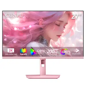CUNPU U27120-PE 27’’ Pink Gaming Monitor | QHD 180/200Hz Fast IPS | 1ms GTG | Adjustable Stand | Built-in Speaker | HDMI DP Monitor