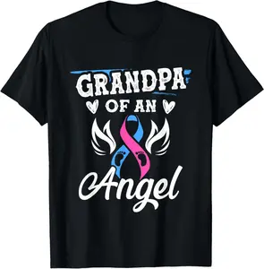 100% cotton Unisex Infant Loss Grandpa of Angel Pregnancy Baby Miscarriage T-Shirt