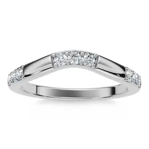 1/3Ct Diamond Contour Wedding Guard Ring Womens Band 14k Gold Lab Grown