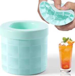 Kitchen Accessories Round Cylinder Shape Silicone Ice Cube Mold, 1 Count Ice Cube Tray, Mini Ice Bucket For Home Kitchen, Kitchen Gadgets